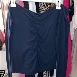 long sleeve navy blue top